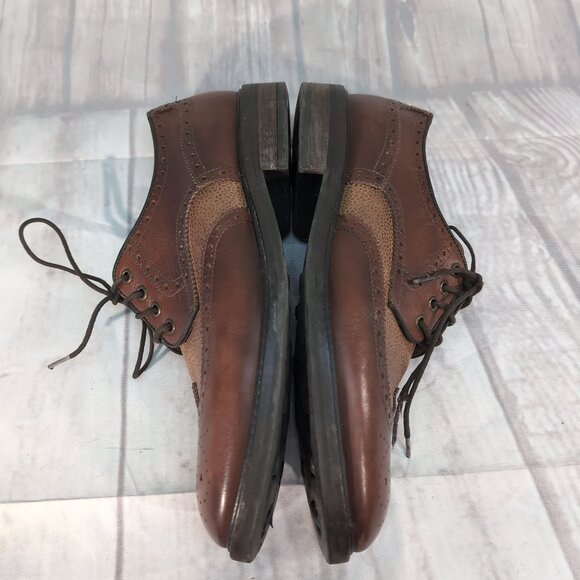 Massimo Dutti Brown Leather Wingtip Brogue Dress Shoes – Men’s EU 44 US 10.5–11 - Picture 8 of 12